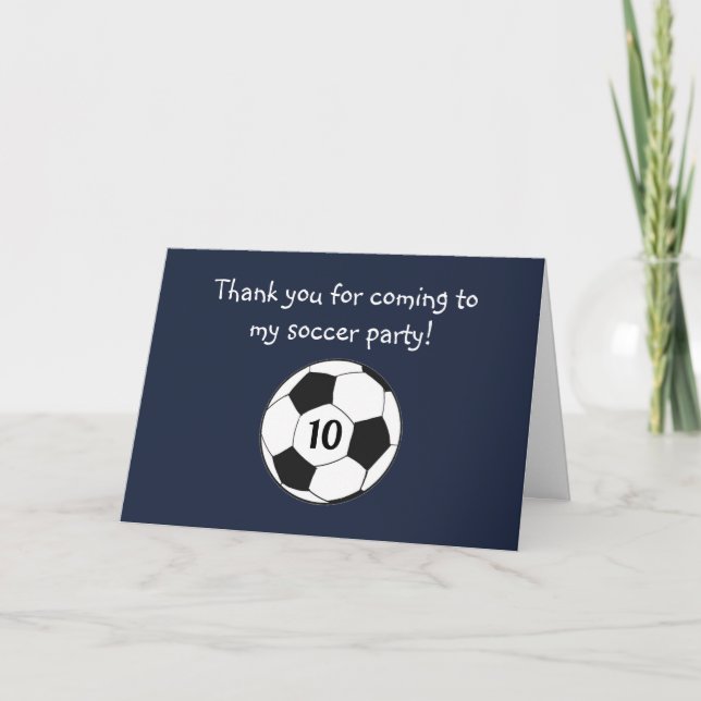 Tarjeta De Agradecimiento Cumpleaños 10 Fútbol Deportes Niños (Anverso)