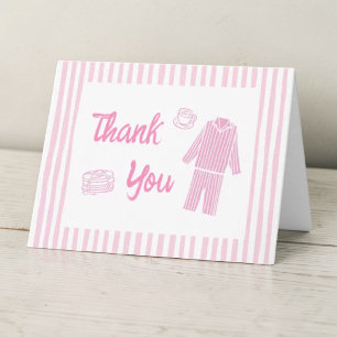 Tarjeta De Agradecimiento Cumpleaños 1 de la niña de panqueques y pijamas