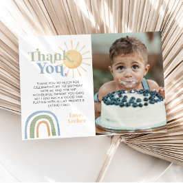Tarjeta De Agradecimiento Cumpleaños 1 de Mr Onederful Foto Arcoíris