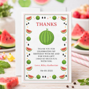 Tarjeta De Agradecimiento Cumpleaños 1 de Sandía Dulce Uno en un Melón