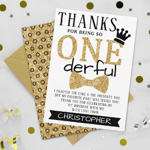 Tarjeta De Agradecimiento Cumpleaños 1 de Sr. ONEderful
