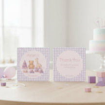 Cumpleaños 1er Cumpleaños Lavanda a Cuadros