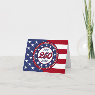 Tarjeta De Agradecimiento Cumpleaños 250 de América con bandera de EE. UU.