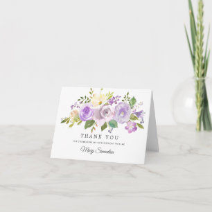 Tarjeta De Agradecimiento Cumpleaños 30 Pretty Purple Rose Floral