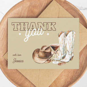 Tarjeta De Agradecimiento Cumpleaños 30 Vaquera Occidental Beige Sucio