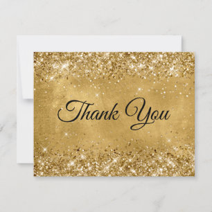 Tarjeta De Agradecimiento Cumpleaños 40 Brillante Dorado