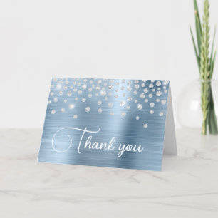 Tarjeta De Agradecimiento Cumpleaños 50 con Foil de Diamantes de Confeti Azu