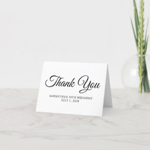 Tarjeta De Agradecimiento Cumpleaños 50 Elegante Escritura