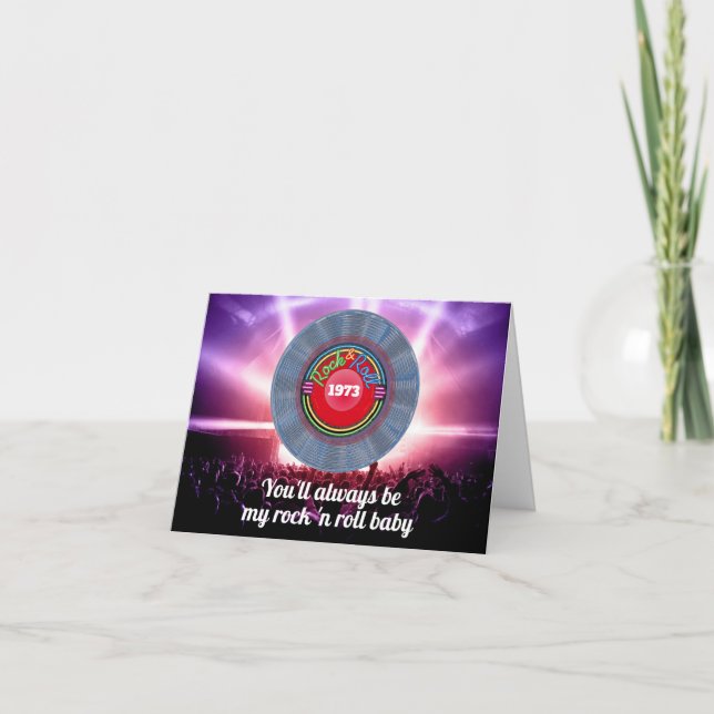 Tarjeta De Agradecimiento Cumpleaños 50 retro tradicional en 1973 (Anverso)