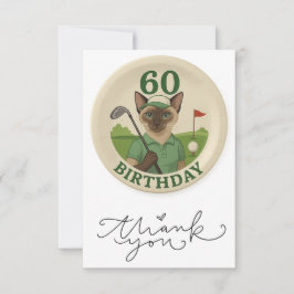 Tarjeta De Agradecimiento Cumpleaños 60° de Gato