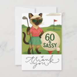 Tarjeta De Agradecimiento Cumpleaños 60° de Gato