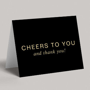 Tarjeta De Agradecimiento Cumpleaños 60 Elegante Negro Oro