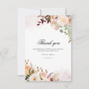 Tarjeta De Agradecimiento Cumpleaños 60 Floral Acuarela Letra