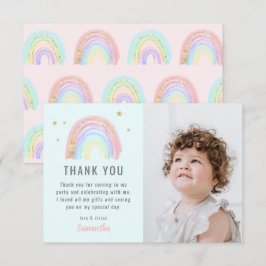 Tarjeta De Agradecimiento Cumpleaños abstracto arcoíris niña linda cualquier