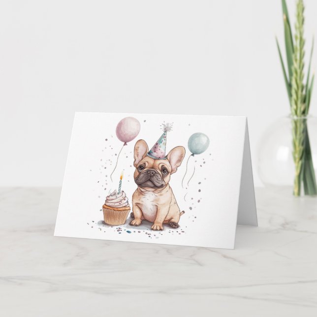 Tarjeta De Agradecimiento Cumpleaños agradecido Bulldog Francés (Anverso)