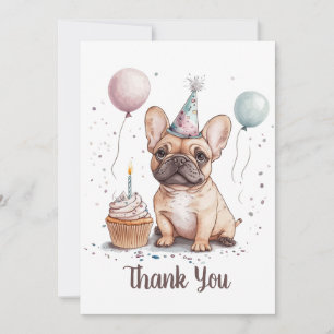 Tarjeta De Agradecimiento Cumpleaños agradecido Bulldog Francés