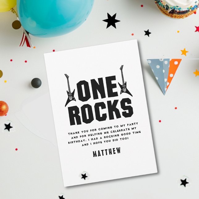 Tarjeta De Agradecimiento Cumpleaños blanco y negro de Guay One Rocks (Subido por el creador)