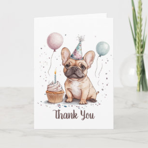 Tarjeta De Agradecimiento Cumpleaños Bulldog Francés Gracias