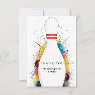 Tarjeta De Agradecimiento Cumpleaños Caprichoso de Bolos Retro
