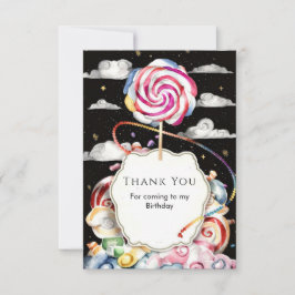 Tarjeta De Agradecimiento Cúmpleaños Caprichoso de Candyland