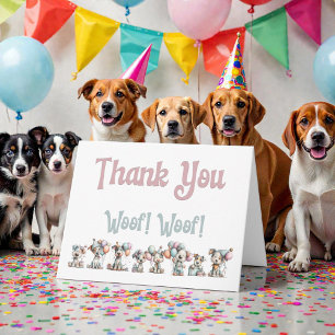 Tarjeta De Agradecimiento Cumpleaños caprichoso perro acuarela
