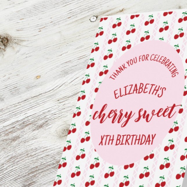 Tarjeta De Agradecimiento Cumpleaños Cherry Sweet (Subido por el creador)