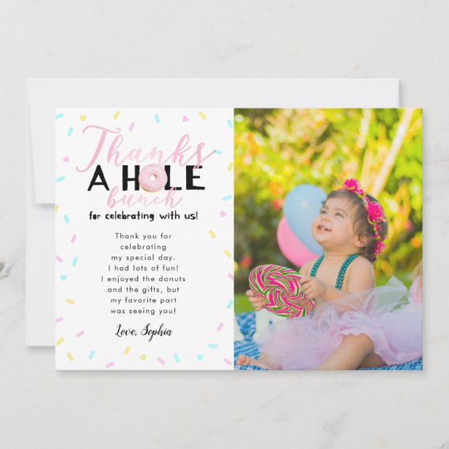 Tarjeta De Agradecimiento Cumpleaños con Foto de Fiesta de Cumpleaños con Do (Anverso)