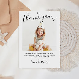 Tarjeta De Agradecimiento Cumpleaños con Foto de Niños Modernos