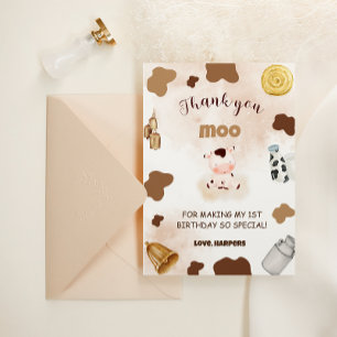 Tarjeta De Agradecimiento Cumpleaños con tema de animales de granja
