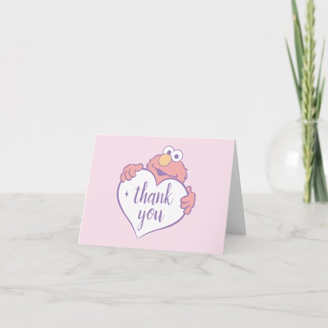 Tarjeta De Agradecimiento Cumpleaños Corazón de Elmo (Anverso)