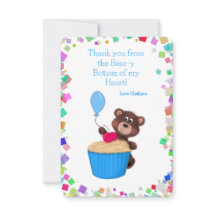 Cumpleaños Cupcake Azul Osito Dulce Bebé