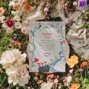 Tarjeta De Agradecimiento Cumpleaños de Alicia en el País de las Maravillas