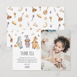 Tarjeta De Agradecimiento Cumpleaños de animales africanos con acuarela lind