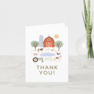Tarjeta De Agradecimiento Cumpleaños de Animales de Granja