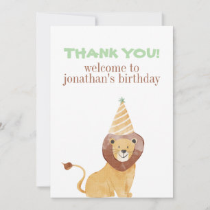 Tarjeta De Agradecimiento Cumpleaños de animales salvajes