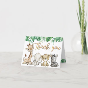 Tarjeta De Agradecimiento Cumpleaños de animales salvajes de Safari