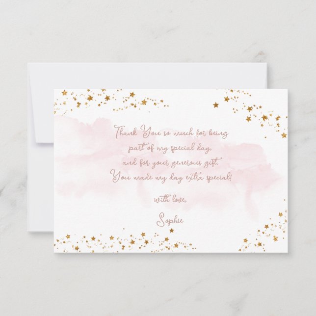 Tarjeta De Agradecimiento Cumpleaños de bailarina para bailar y girar (Anverso)