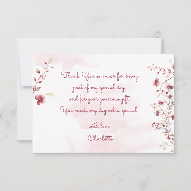 Tarjeta De Agradecimiento Cumpleaños de bailarinas y bailarinas giratorias (Anverso)