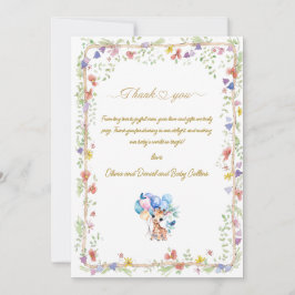 Tarjeta De Agradecimiento Cumpleaños de bebé jirafa personalizado