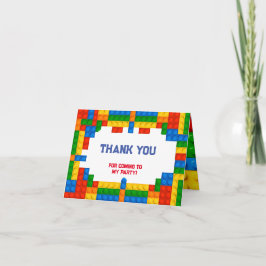 Tarjeta De Agradecimiento Cumpleaños de Bloques de Construcción