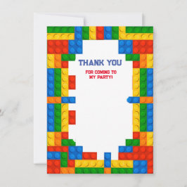 Tarjeta De Agradecimiento Cumpleaños de Bloques de Construcción