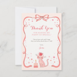 Tarjeta De Agradecimiento Cumpleaños de bonito Kitty