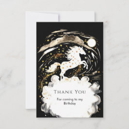 Tarjeta De Agradecimiento Cumpleaños de Caballo Boho Sencillo