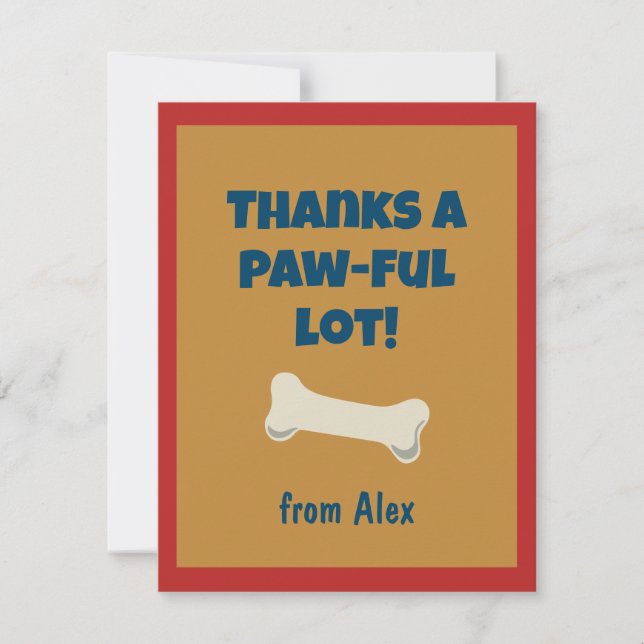 Tarjeta De Agradecimiento Cumpleaños de cachorro Paw-ty (Anverso)