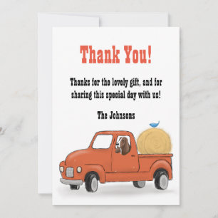 Tarjeta De Agradecimiento Cumpleaños de Camioneta Rural Personalizable