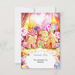 Tarjeta De Agradecimiento Cumpleaños de Candyland con grageas para niños