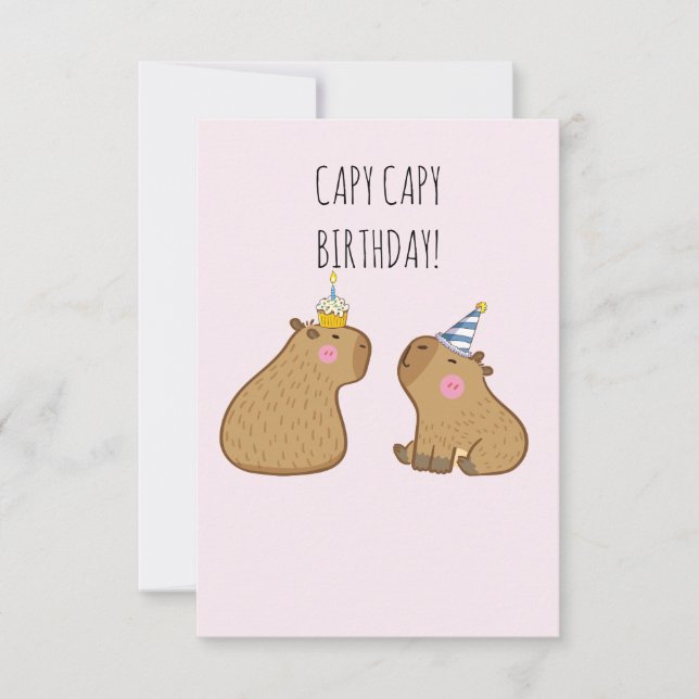 Tarjeta De Agradecimiento Cumpleaños de Capy (Anverso)