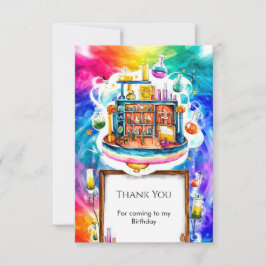 Tarjeta De Agradecimiento Cumpleaños de científico de química divertida y ca