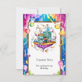 Tarjeta De Agradecimiento Cumpleaños de Científico del Laboratorio de Acuare