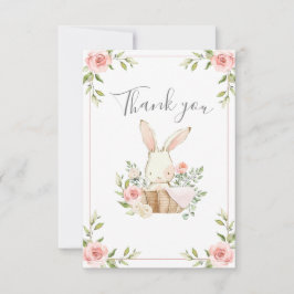 Tarjeta De Agradecimiento Cumpleaños de conejitas lindas